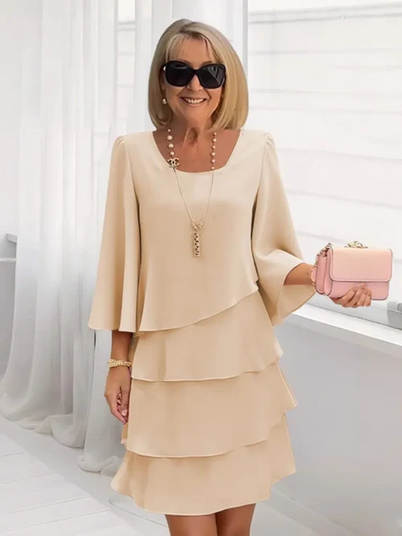 Linda™ | Elegant Ruffled Hem Dress