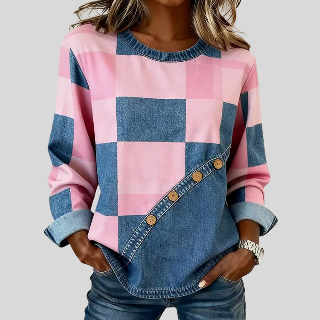 Elsie | Colorblock Patchwork Sweatshirt