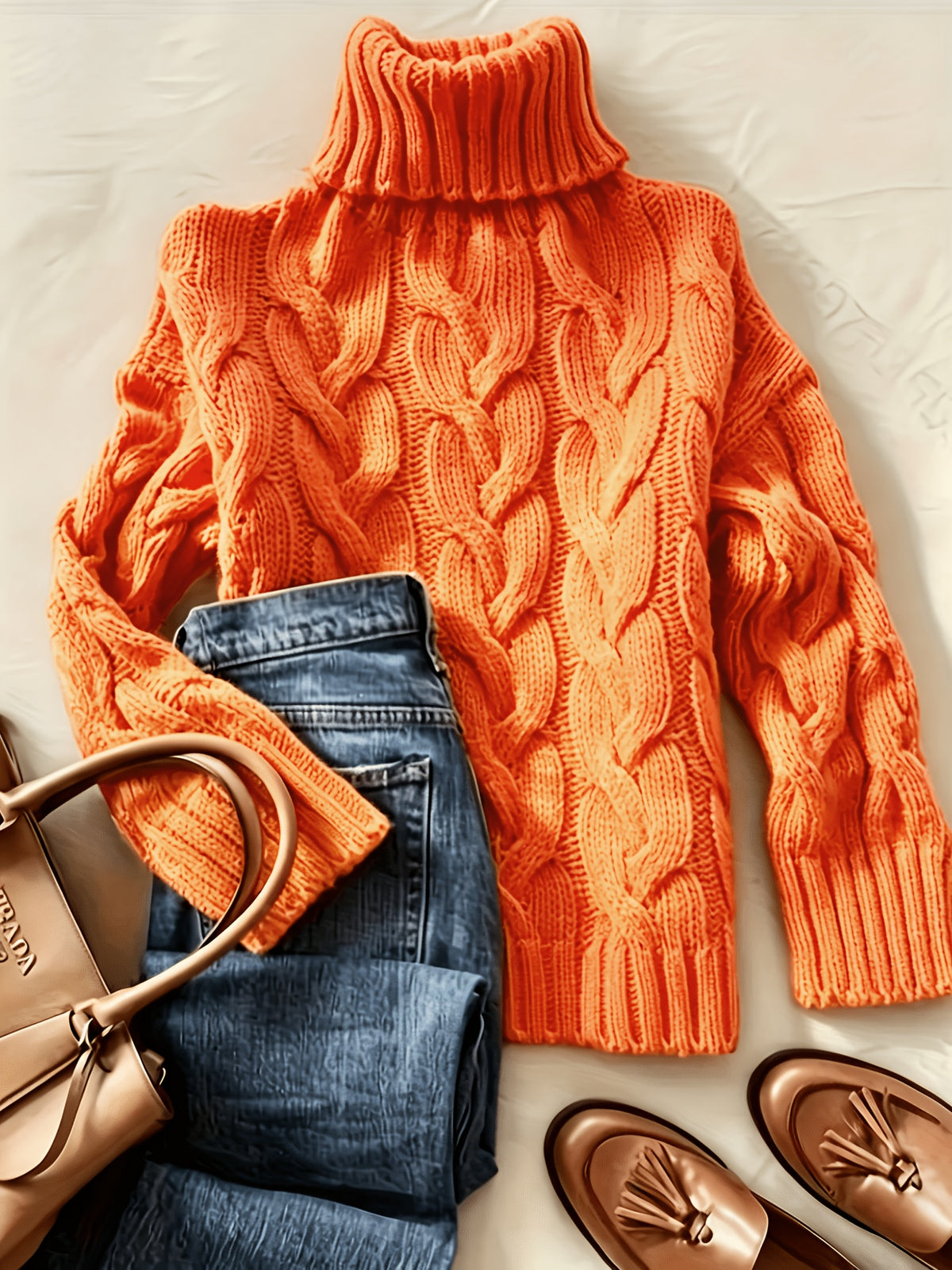 Ellie™ | Cozy Cable Knit Turtleneck Sweater
