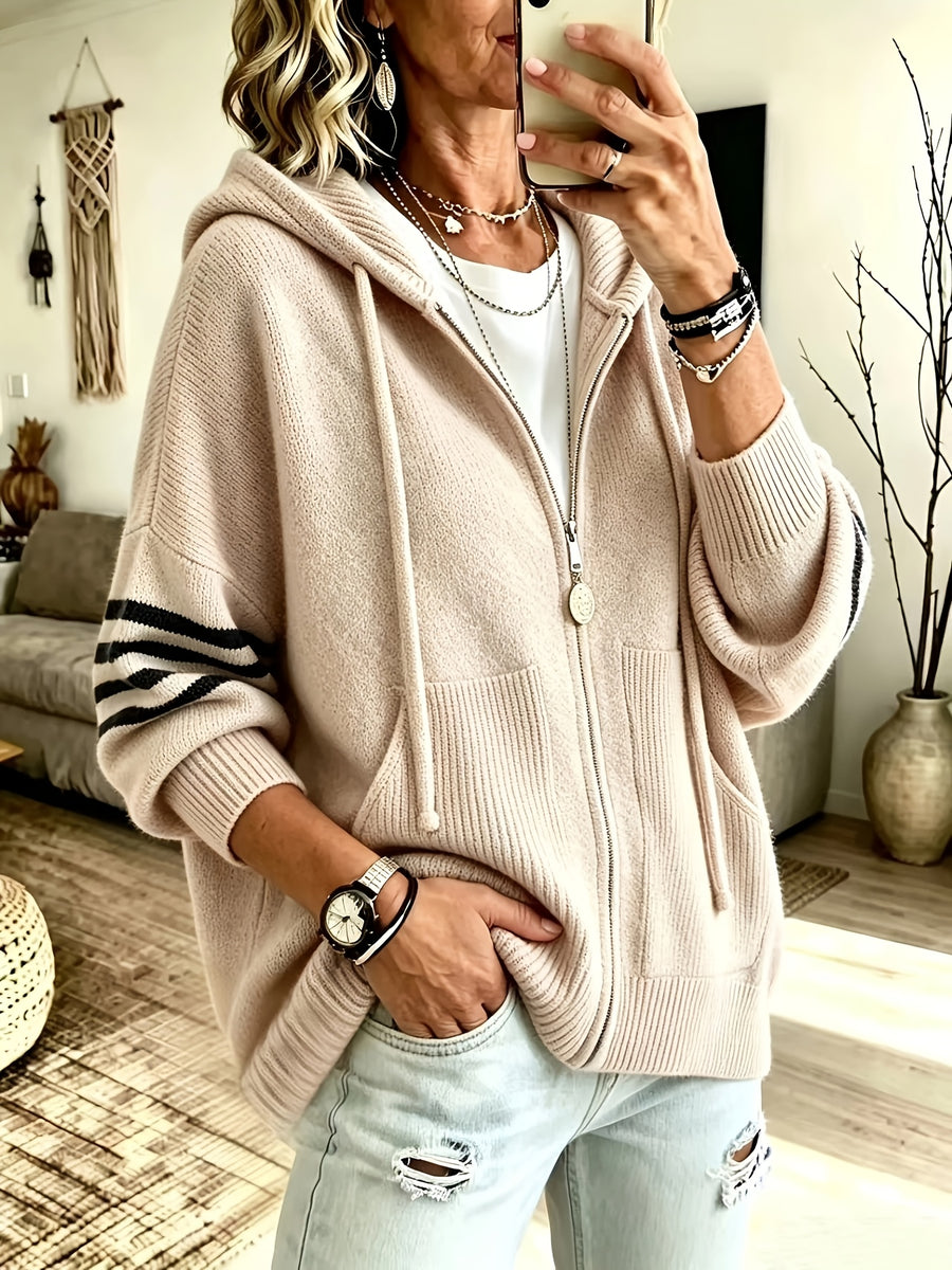 Brigitte™ | Zip-Up Hooded Sweater Jacket