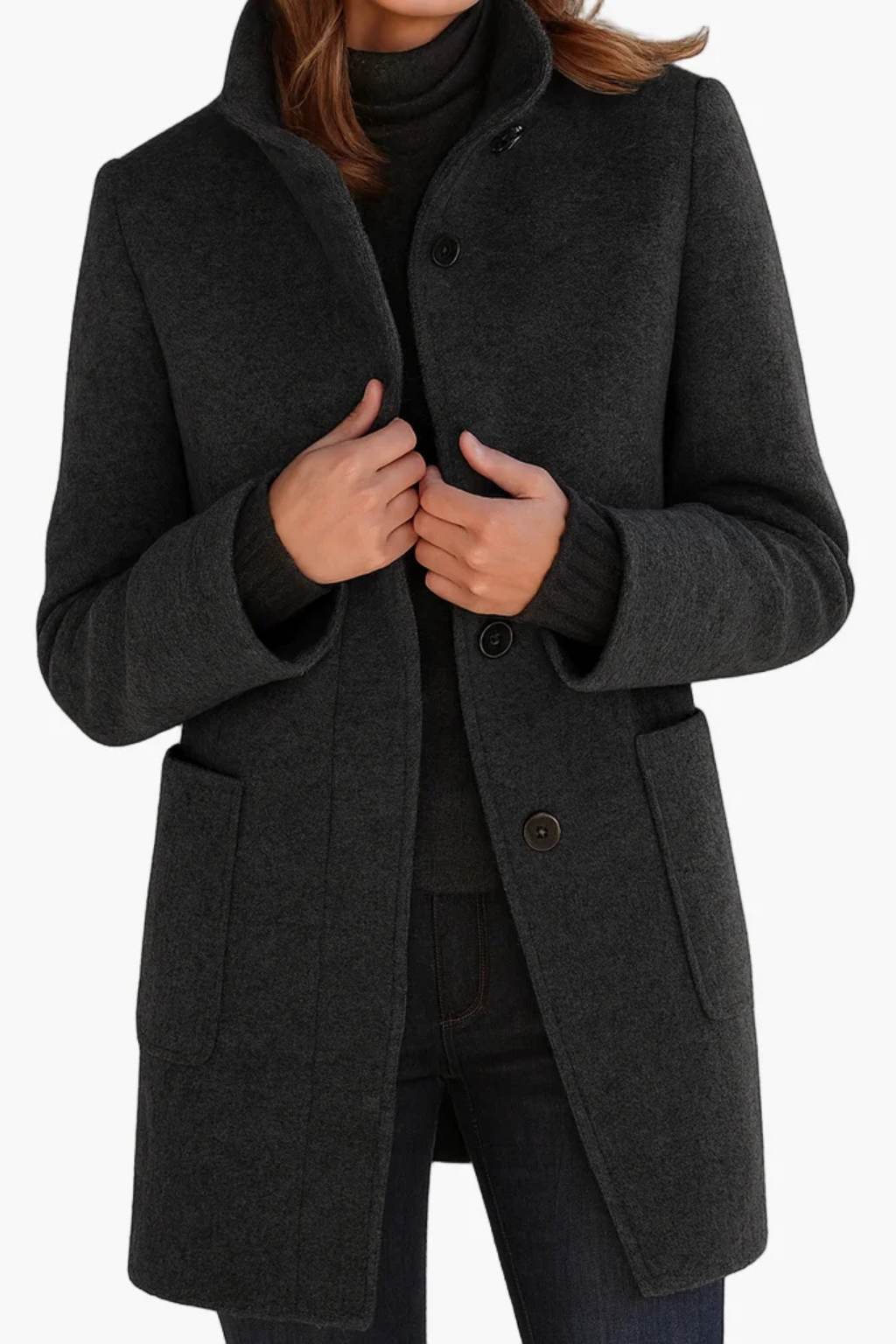 Rachael™ | Classic Button Front Longline Winter Coat