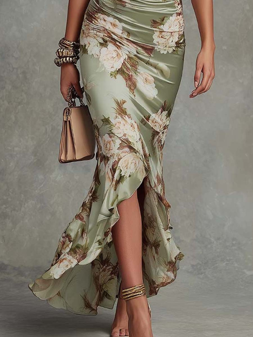 Brenda™ | Asymmetrical Long Satin Dress