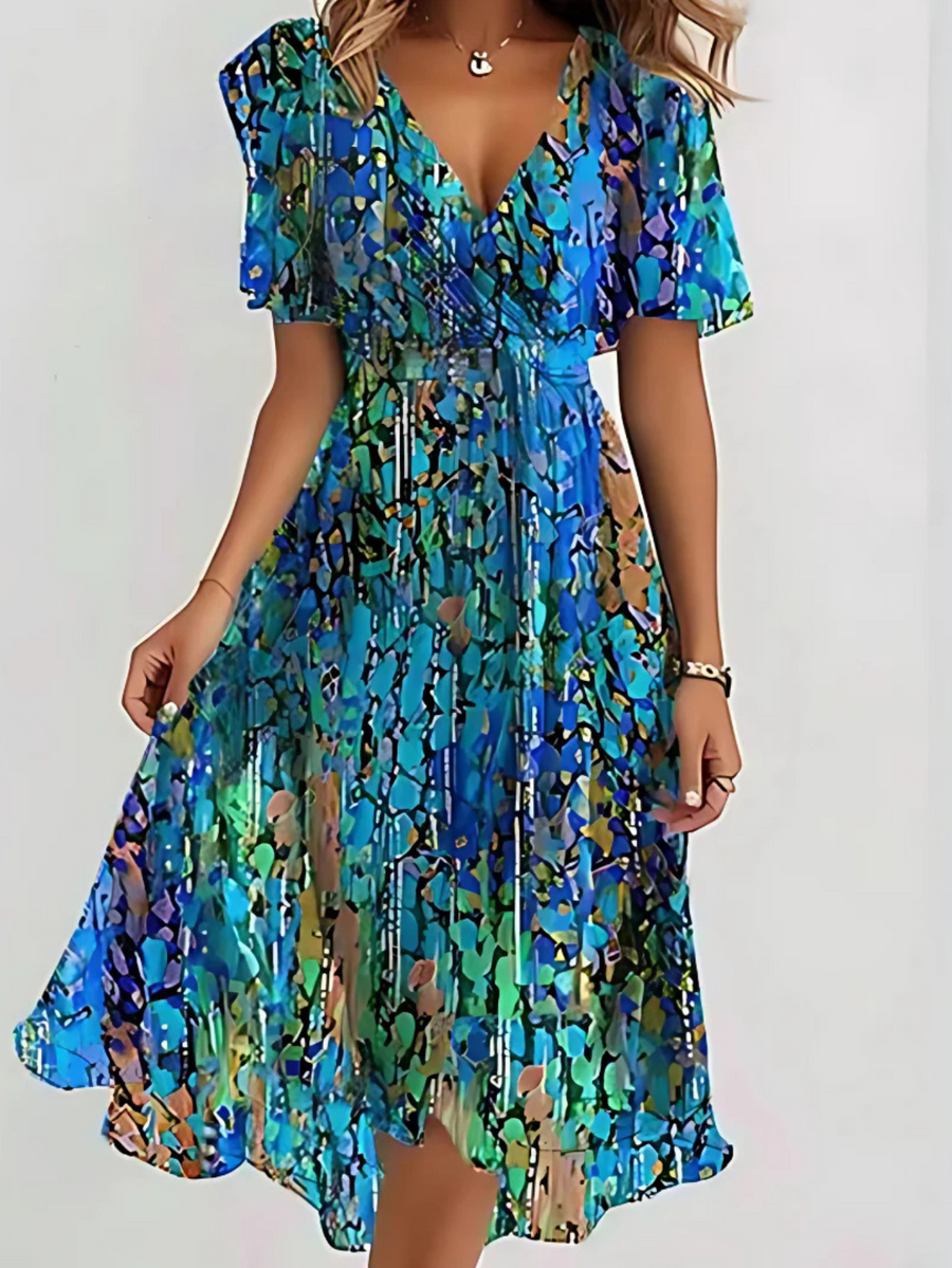 LAVINA™ – Vibrant Boho Midi Dress