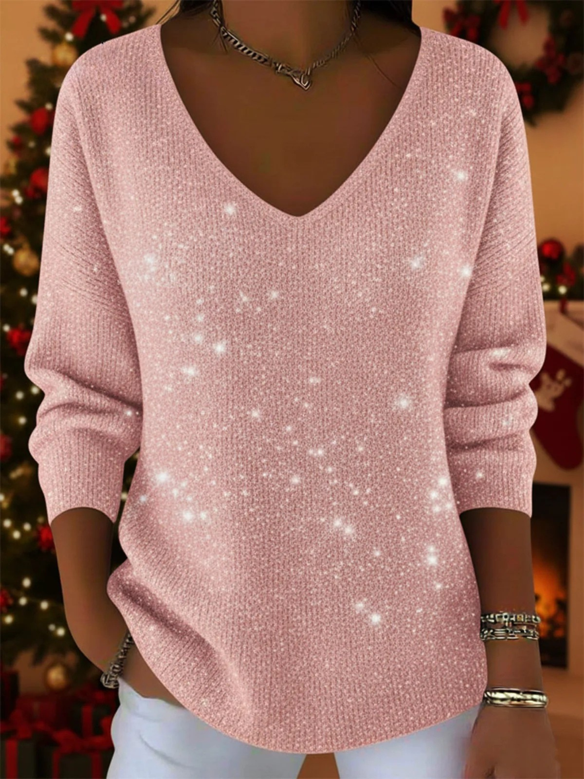 Grace | Festive Jumper with V-Neck