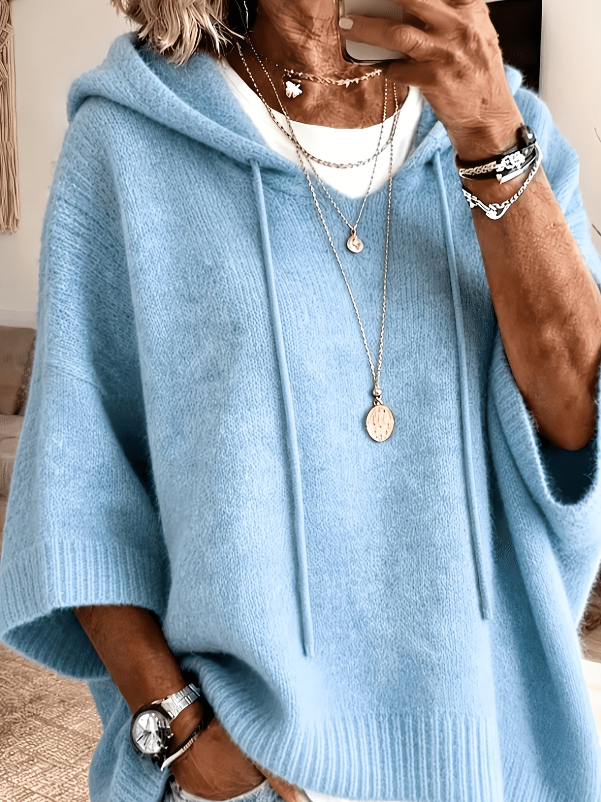 Barbara™ | Batwing Hooded Pullover Sweater