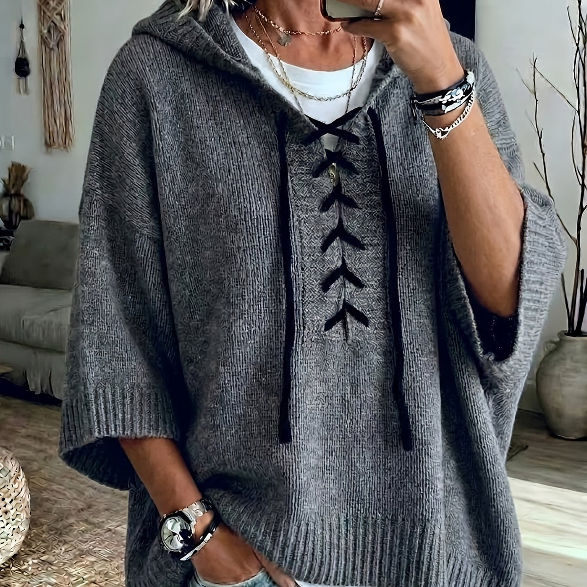 Glenda™ | Floral Batwing Hooded Cardigan