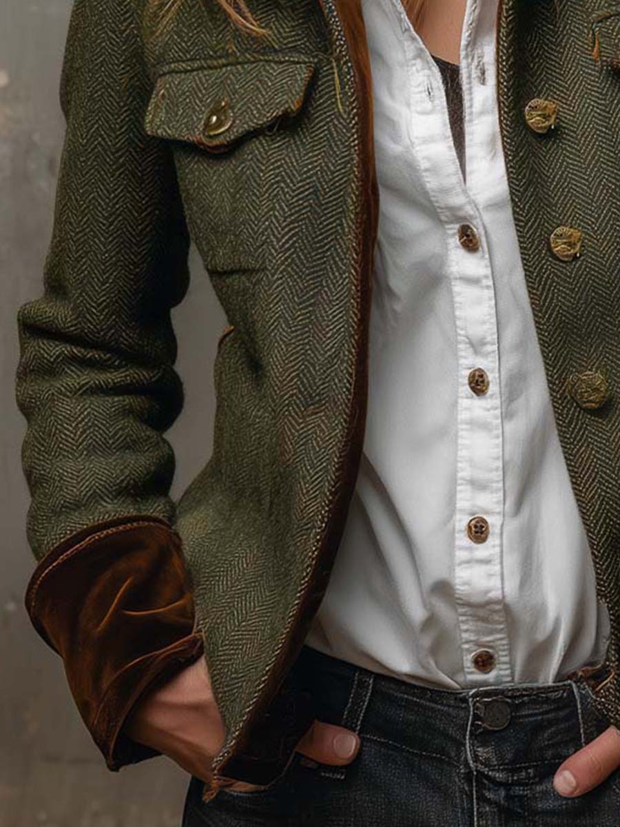 Honorine | Vintage Blazer with Contrasting Trim
