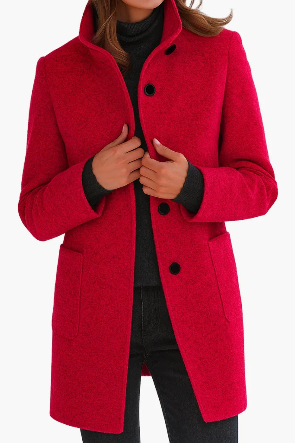 Rachael™ | Classic Button Front Longline Winter Coat