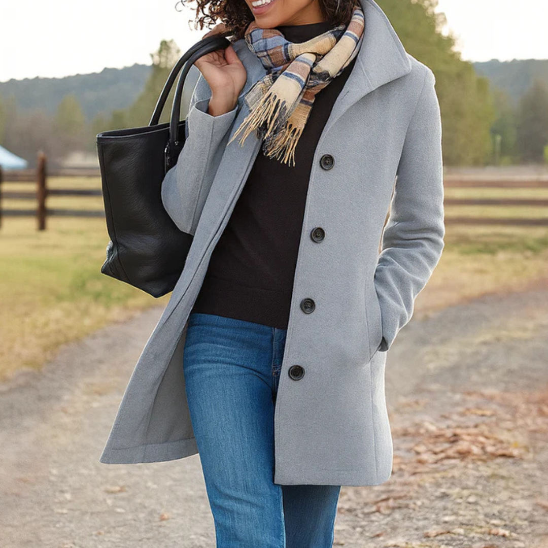 Evanna™ | Classic Button-Front Longline Coat