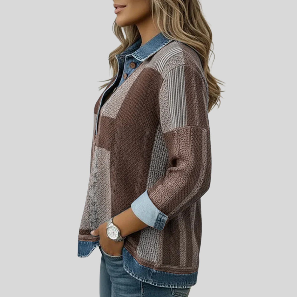 Hattie | Patchwork Collared Pullover