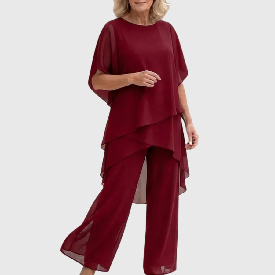Sarah™ | Elegant Draped Hem 2-piece Set