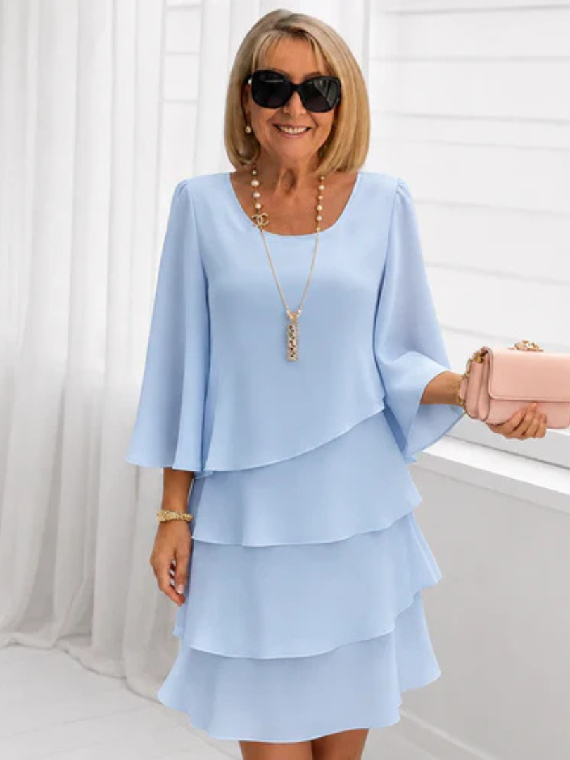 Linda™ | Elegant Ruffled Hem Dress