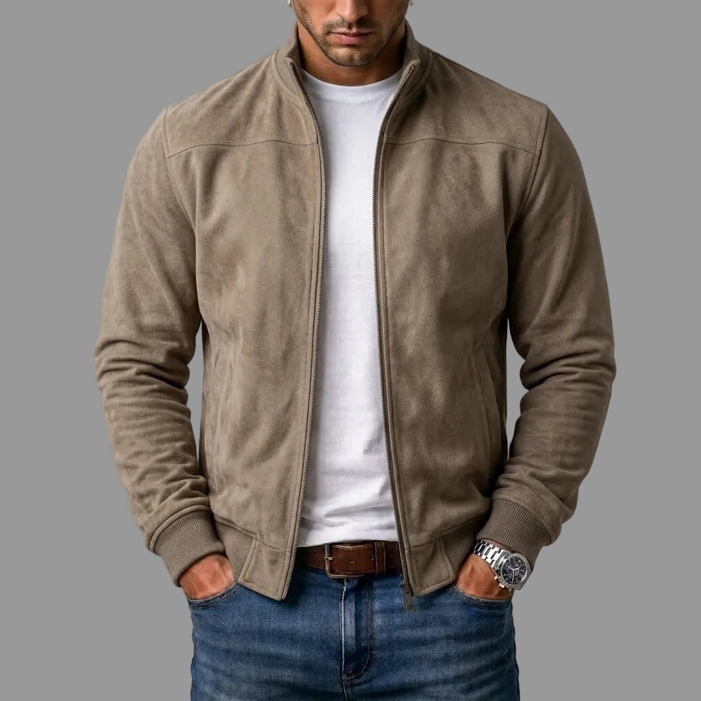 Austin™ | Classic Suede Look Zip Front Jacket