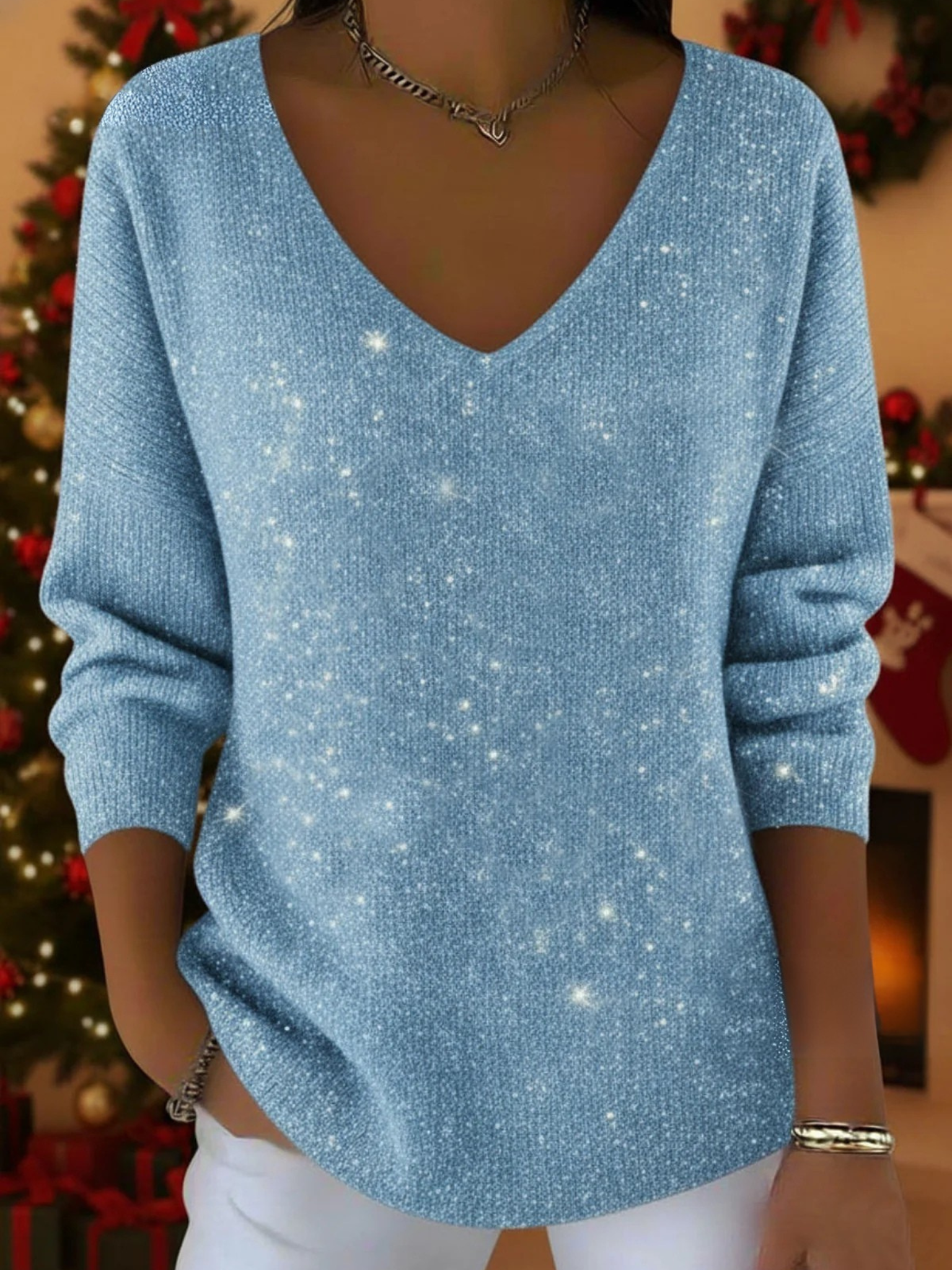 Grace | Festive Jumper with V-Neck