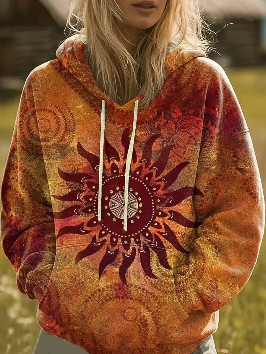 Ava™ | Bohemian Multicolor Patchwork Hoodie