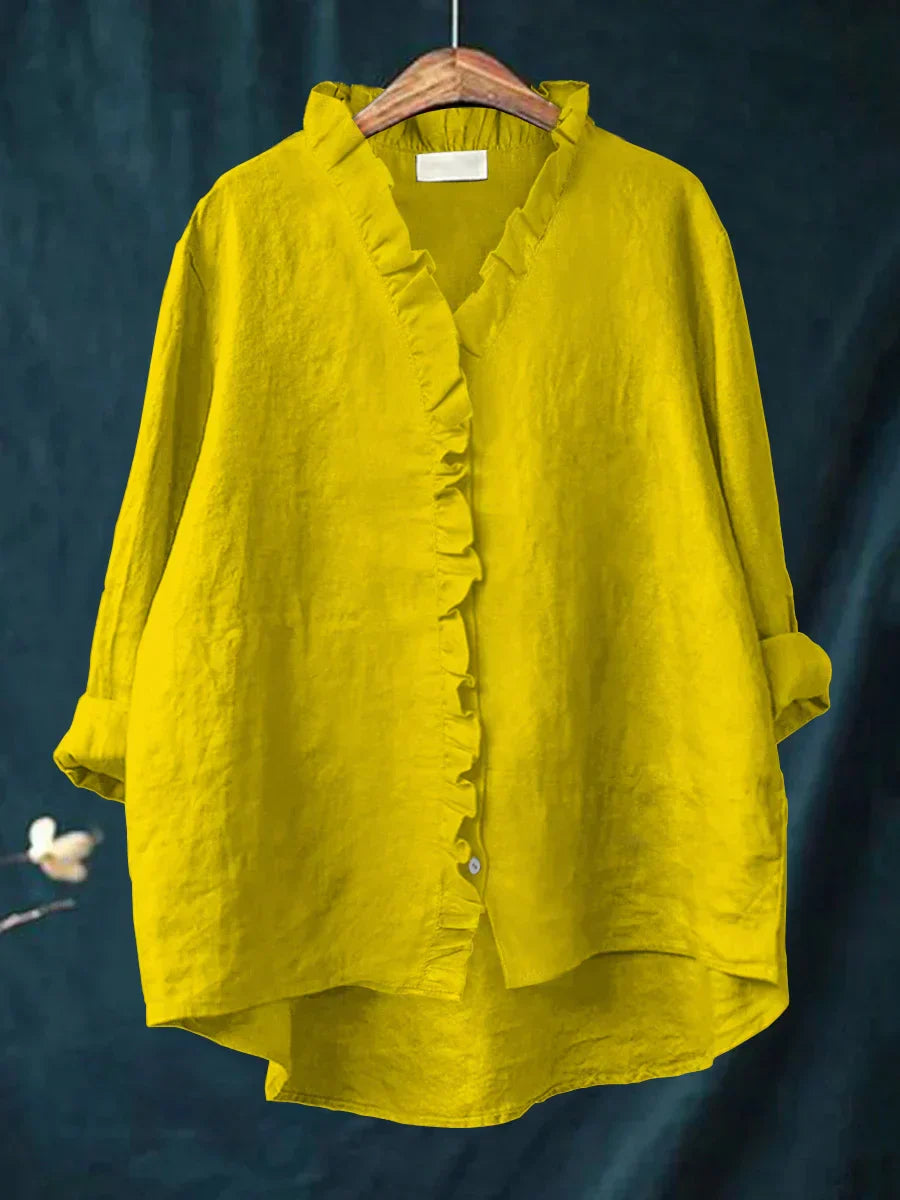 Brooklyn | Cotton & Linen Ruffle Shirt
