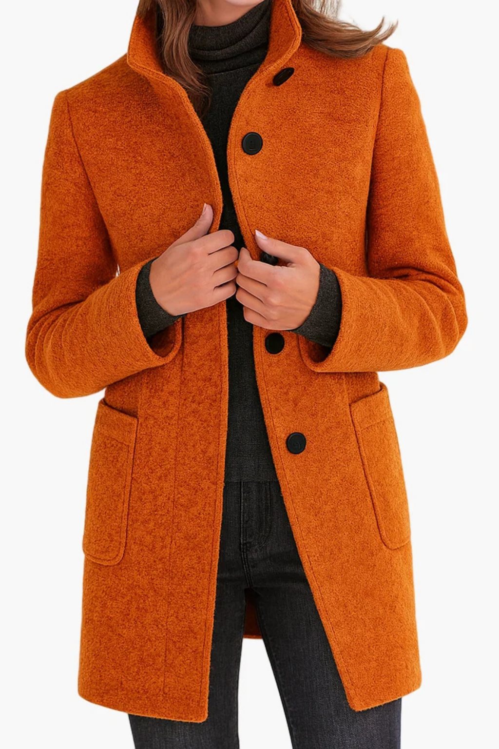 Rachael™ | Classic Button Front Longline Winter Coat