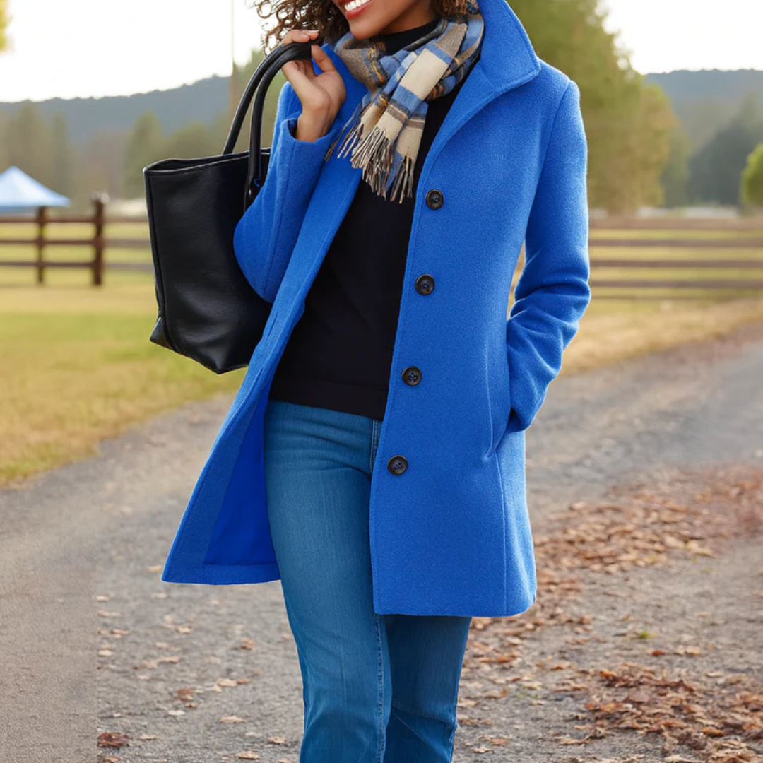 Evanna™ | Classic Button-Front Longline Coat