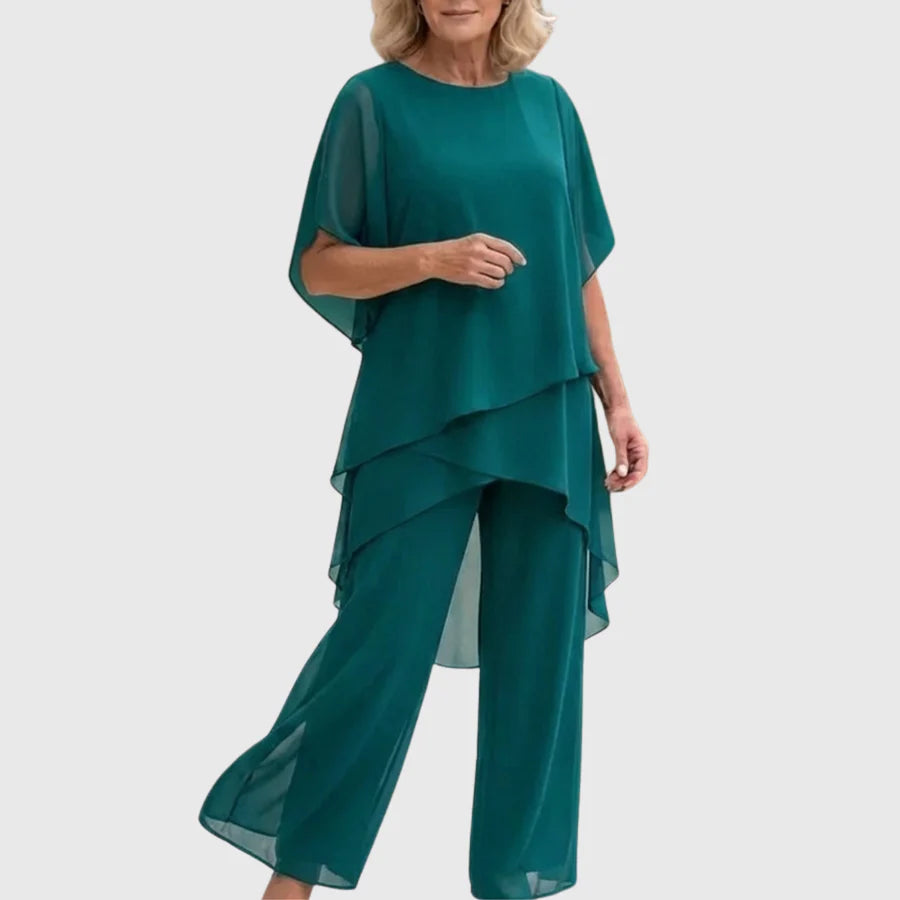 Sarah™ | Elegant Draped Hem 2-piece Set