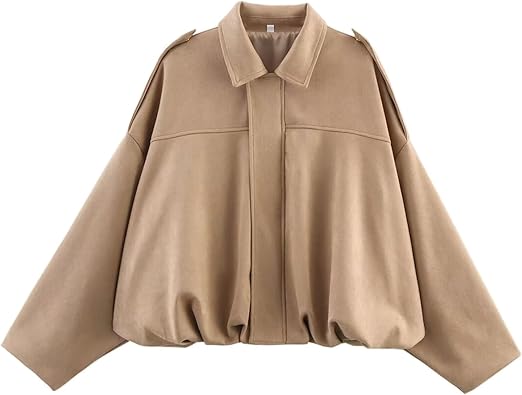 Womens Suede Lapel Pilot Cropped Jacket