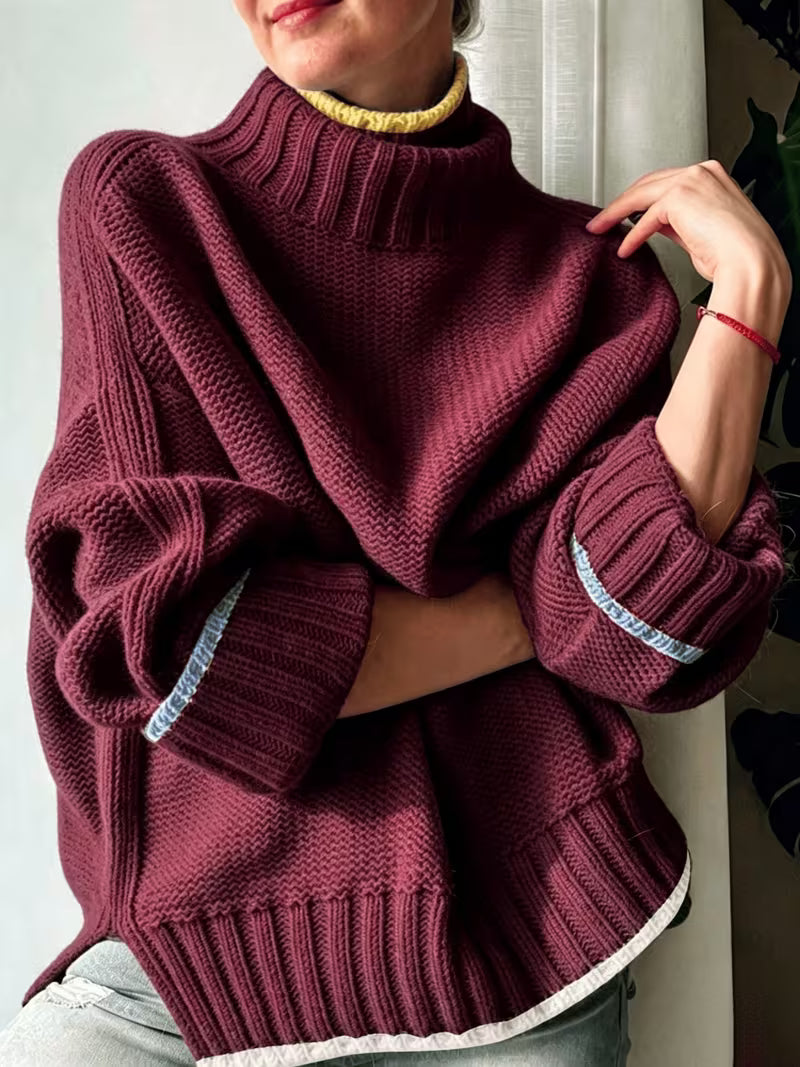Olivia™ | Color-Block Striped Long Sleeve Sweater