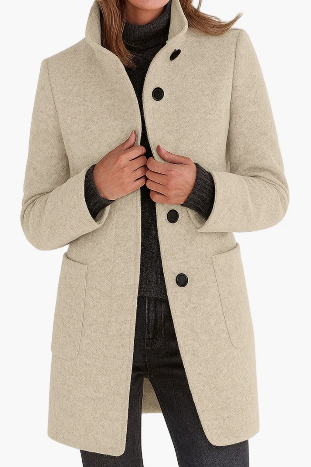 Rachael™ | Classic Button Front Longline Winter Coat