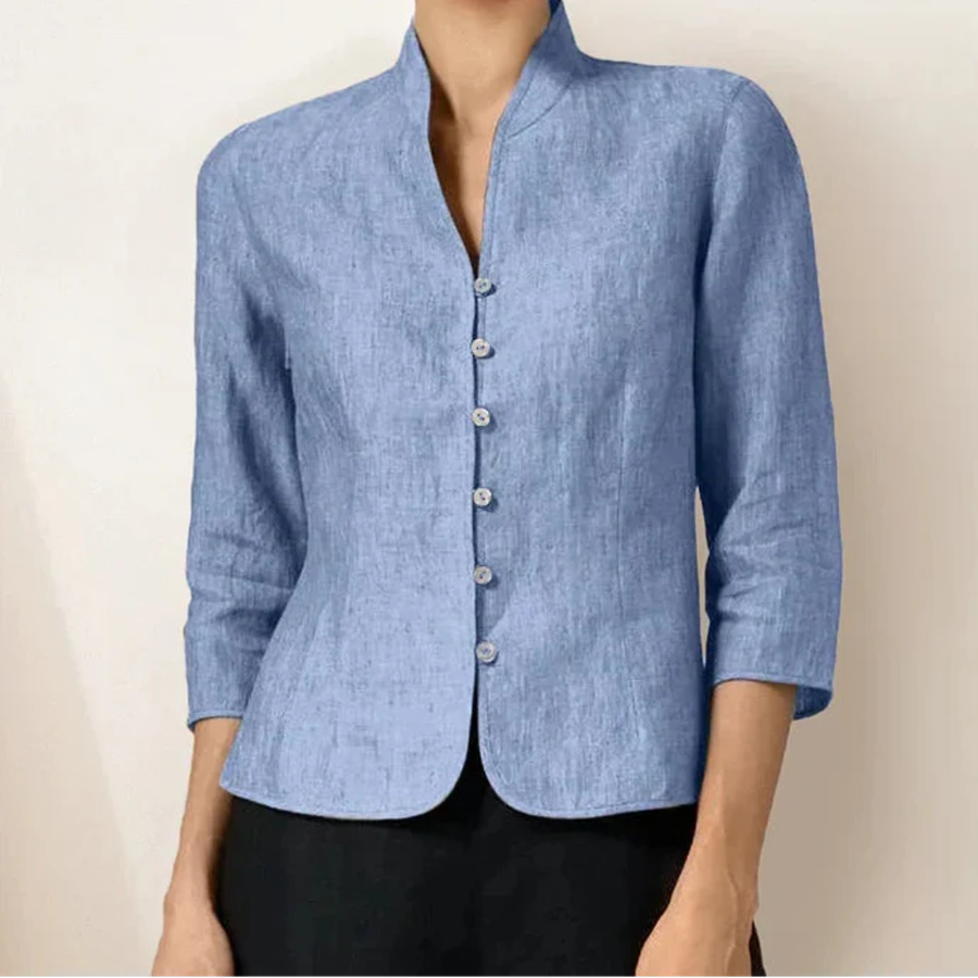 Riley™ | Linen Hand Button Fitted Jacket