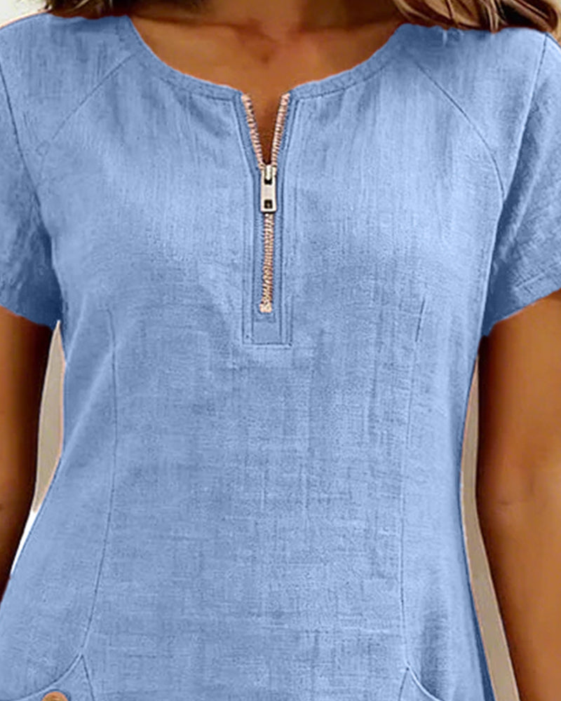 Cassiana™ | Cotton dress with zipper