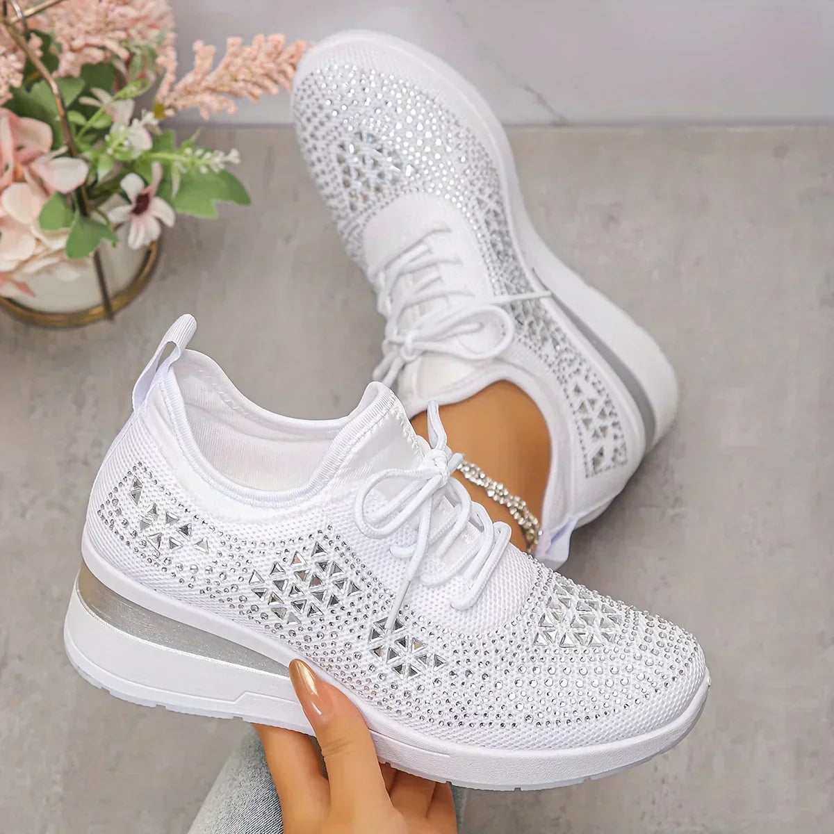 Bonnie | Orthopedic Rhinestone Comfort Sneakers