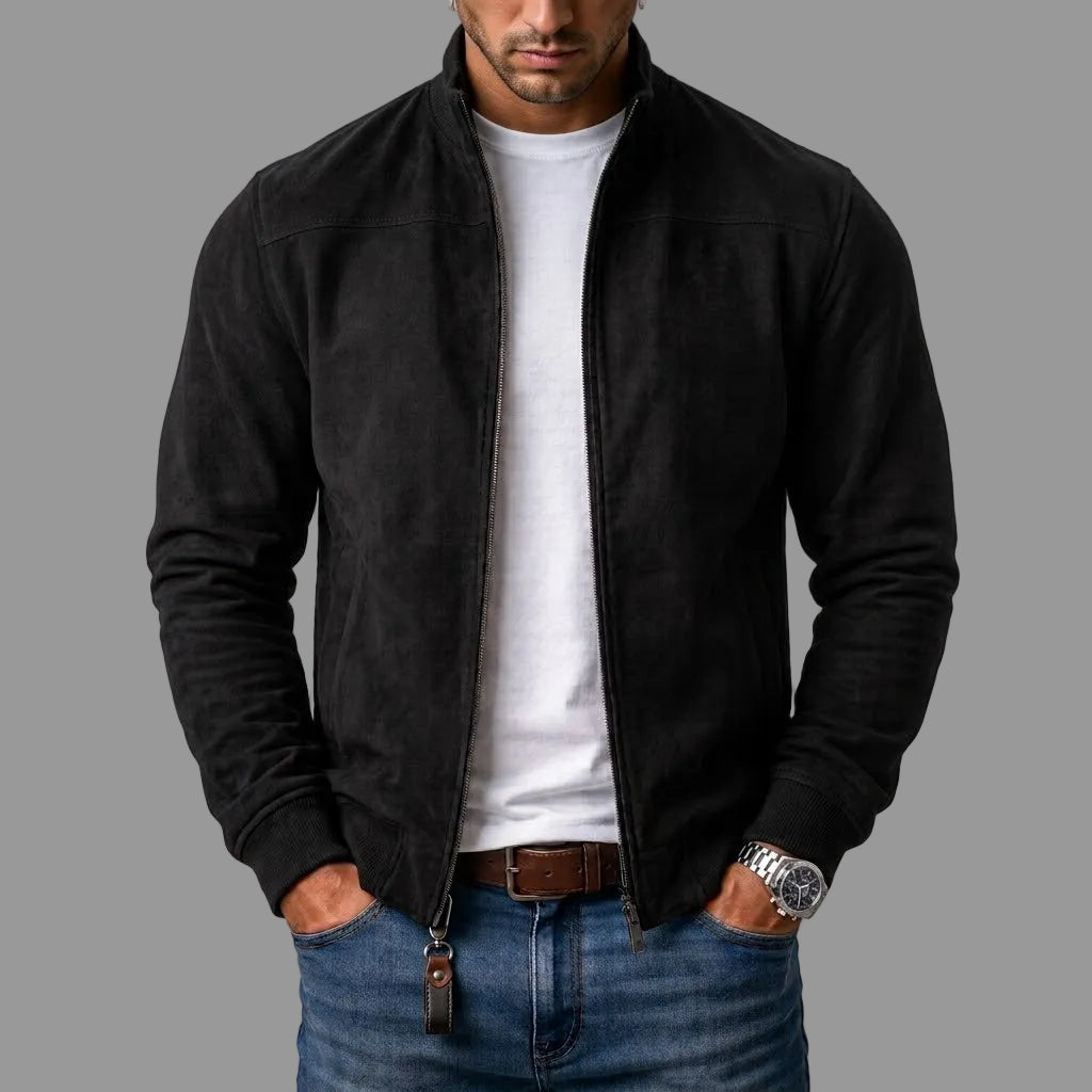 Austin™ | Classic Suede Look Zip Front Jacket