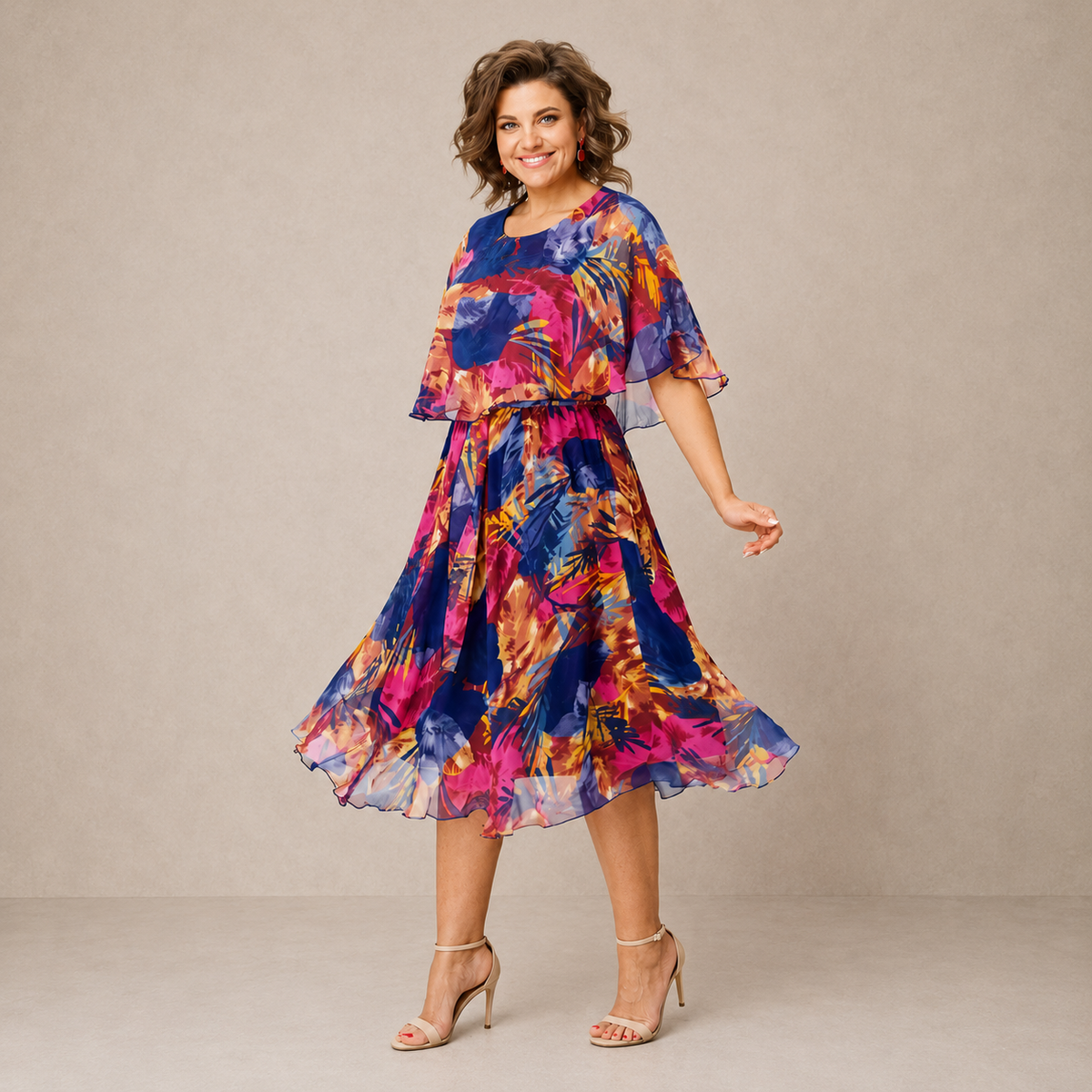 Molly™ | Colorful Floral Midi Dress
