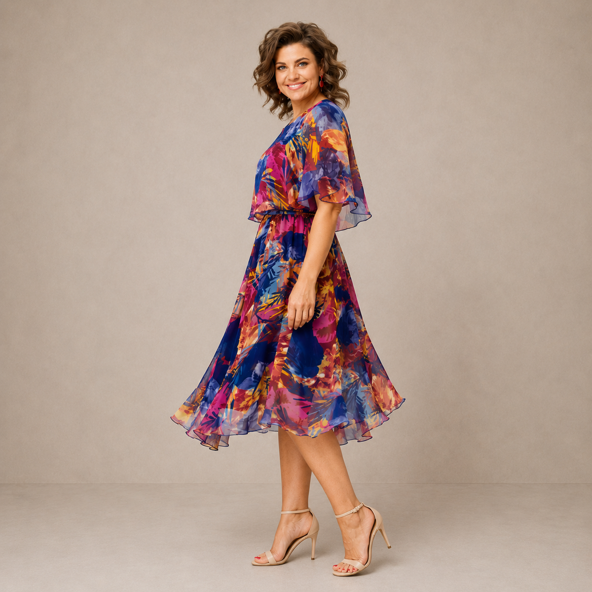 Molly™ | Colorful Floral Midi Dress