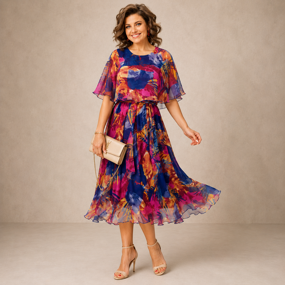 Molly™ | Colorful Floral Midi Dress