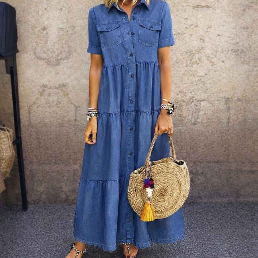 ELIZABETH - BUTTON-FRONT MIDI DRESS
