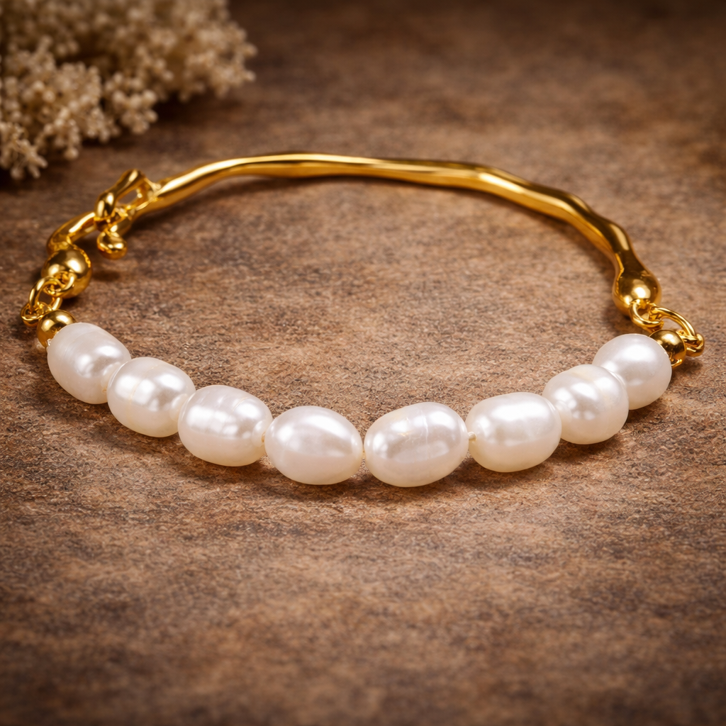 Radiant Eternity - 18k Bracelet with Pearls