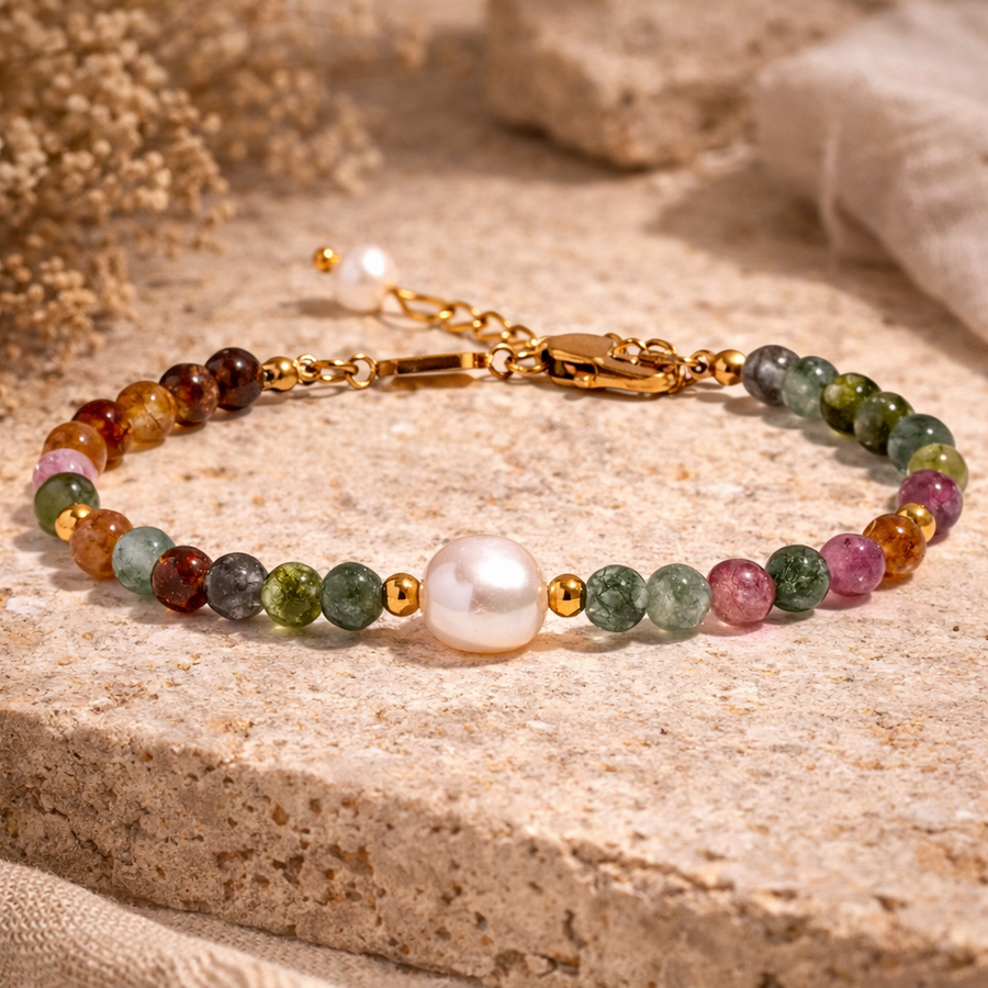 Open Mind - Tourmaline and Pearl Bracelet
