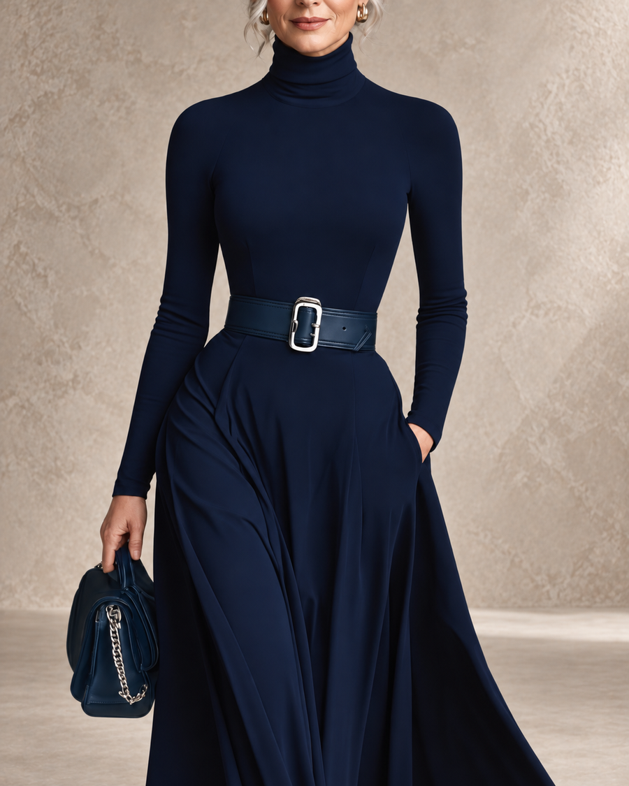 CORTLISS | HIGH-NECK MAXI DRESS