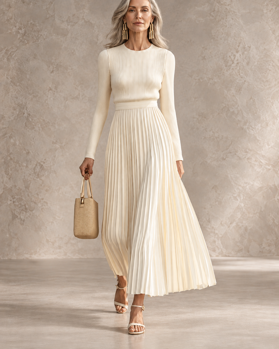CHARLOTTE | CASUAL KNITTED SATIN DRESS