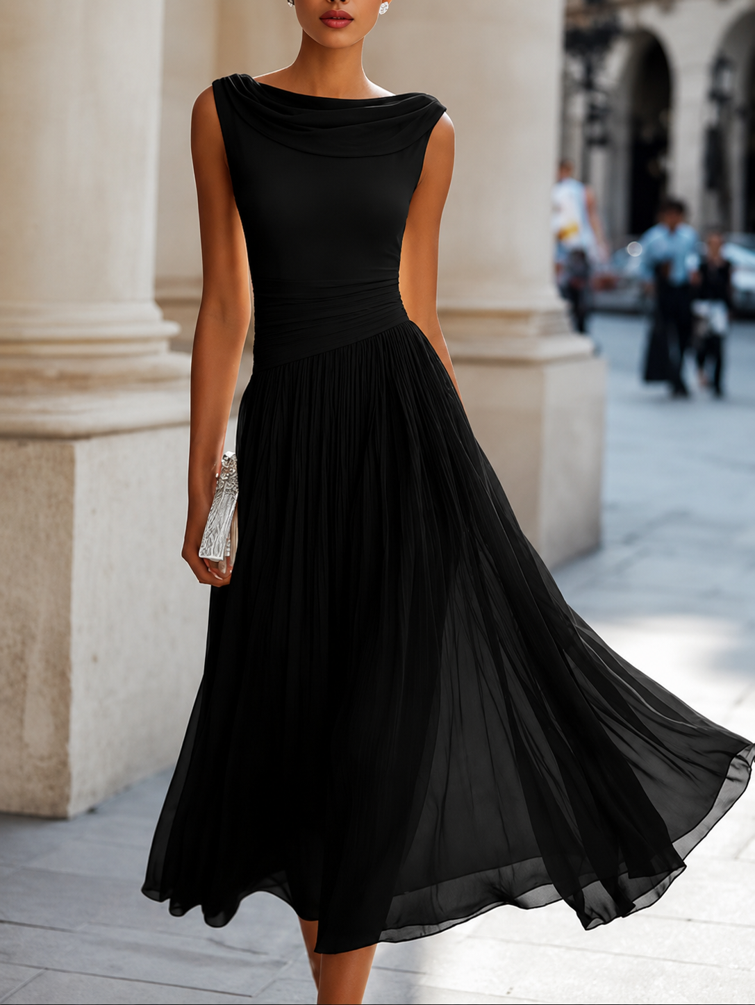 Georgina™ | Pleated Midi Dress