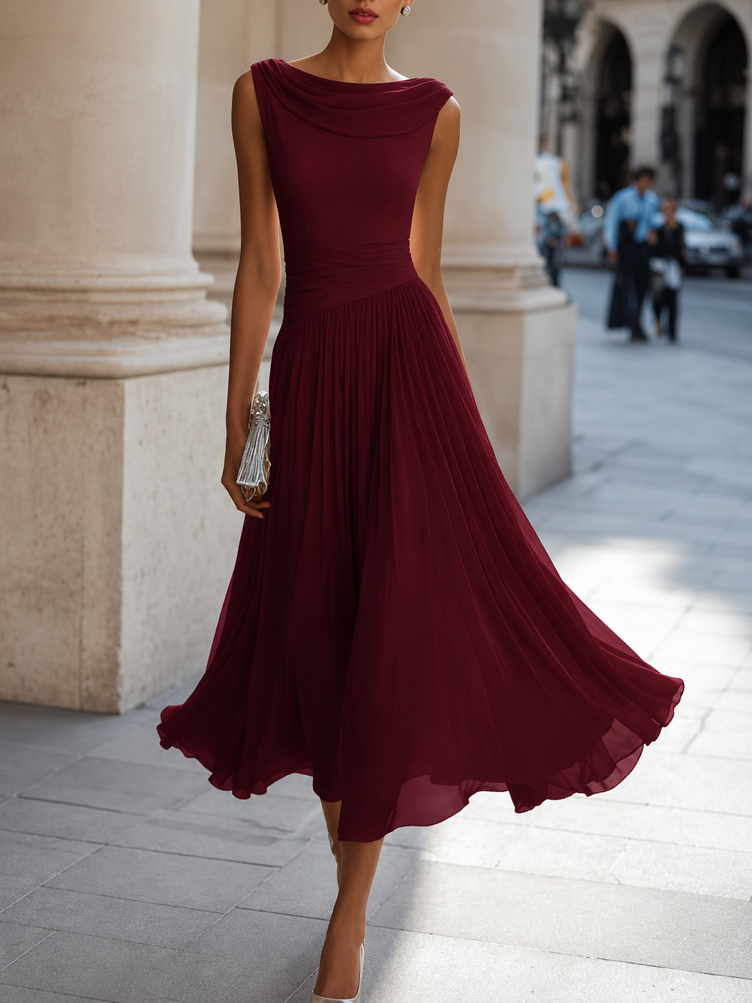 Georgina™ | Pleated Midi Dress