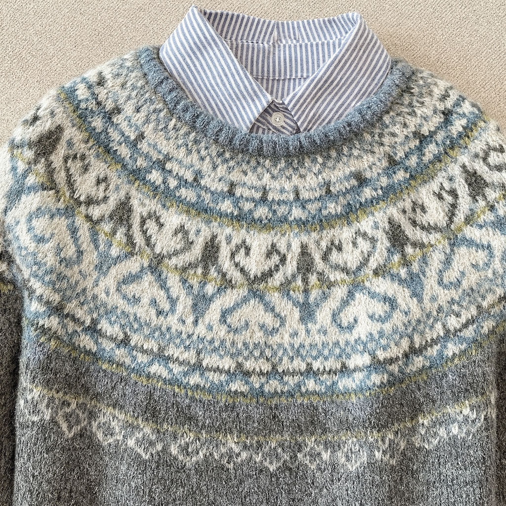 Tove | Pale Gray Nordic Jumper