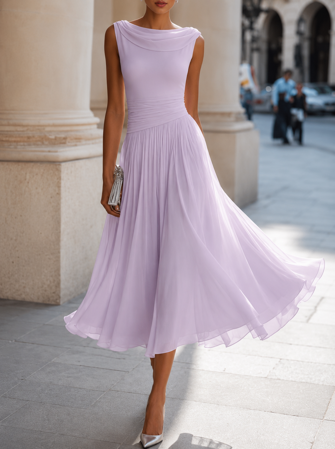 Georgina™ | Pleated Midi Dress