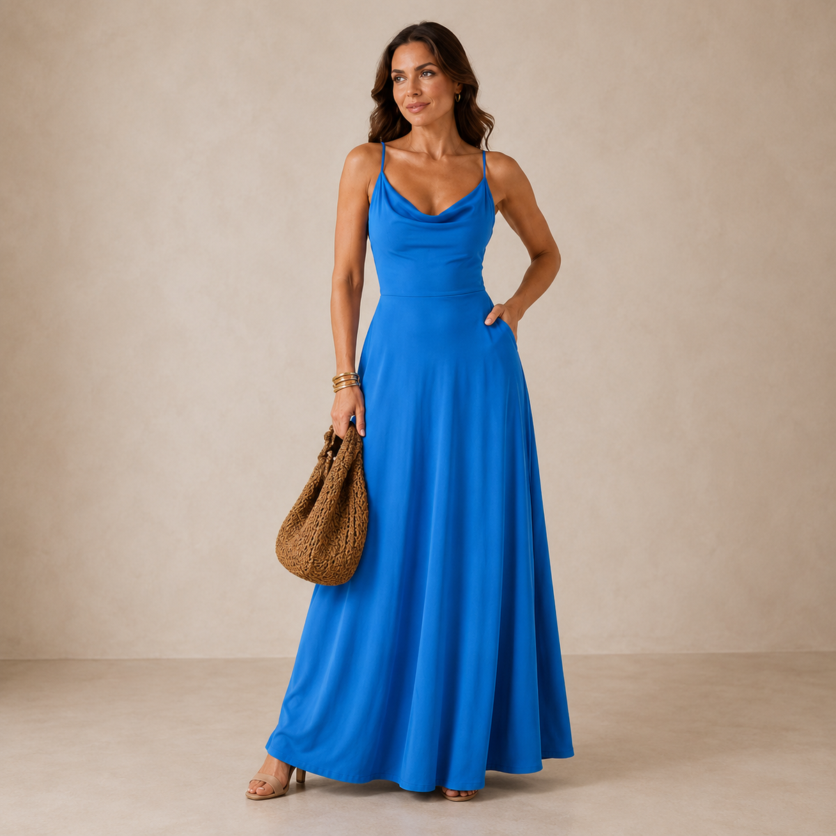 Brielle™ | Cowl-Neck Maxi Dress