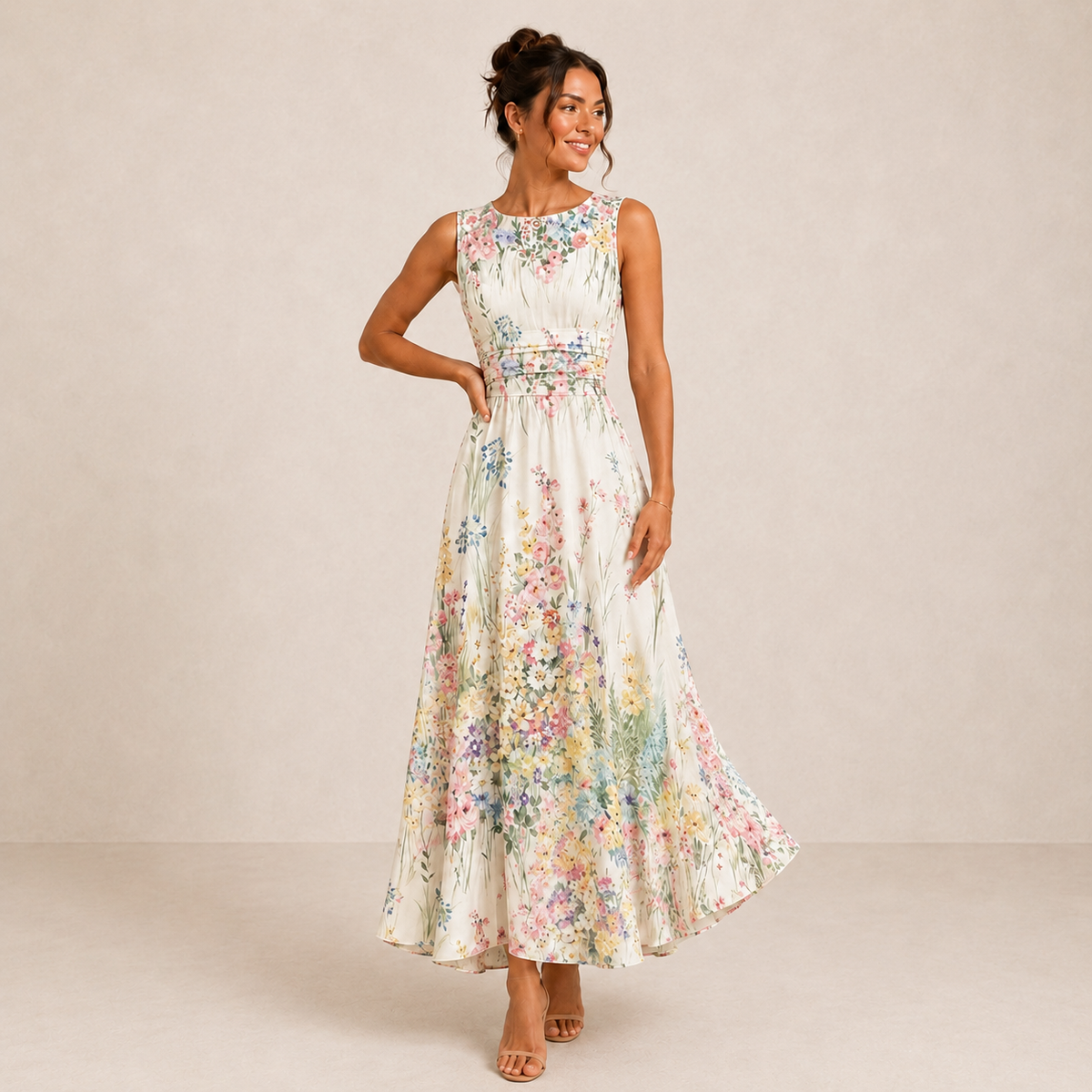 Daisy™ | Lace Trim Midi Dress
