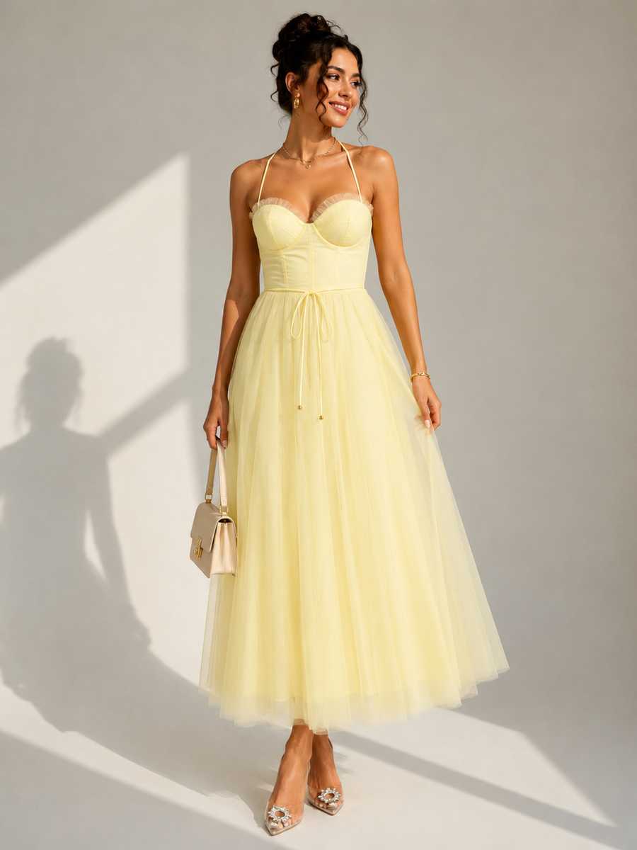 Ines | Cinched Waist Midi Dress