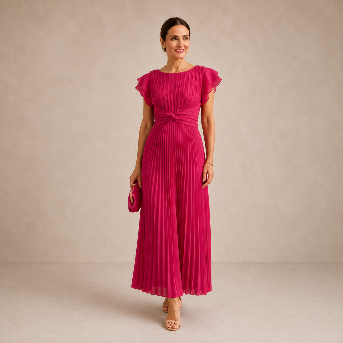 Zorelia™ | Tie-Front Midi Dress
