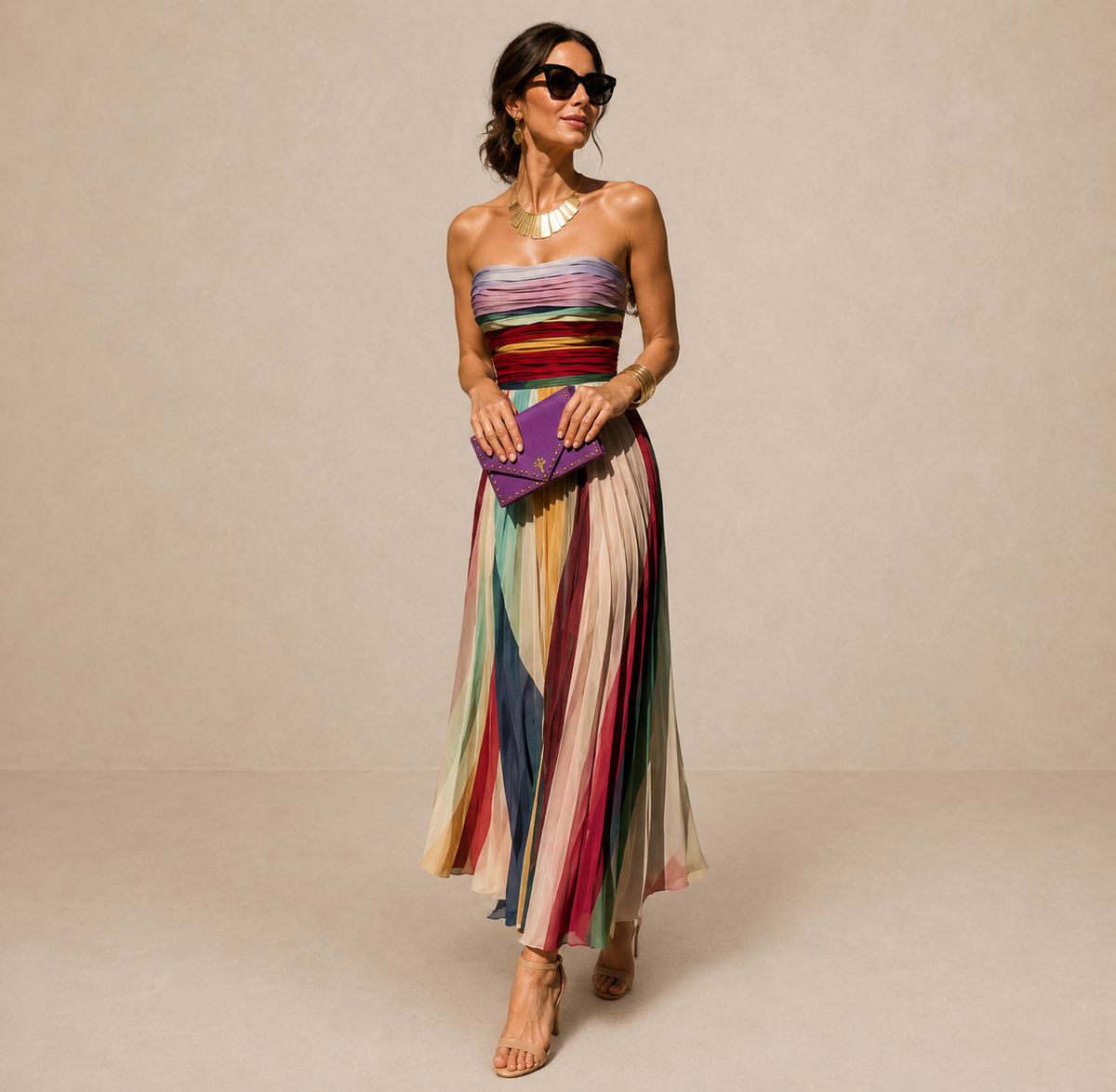 Ruby™ | Strapless Pleated Maxi Dress