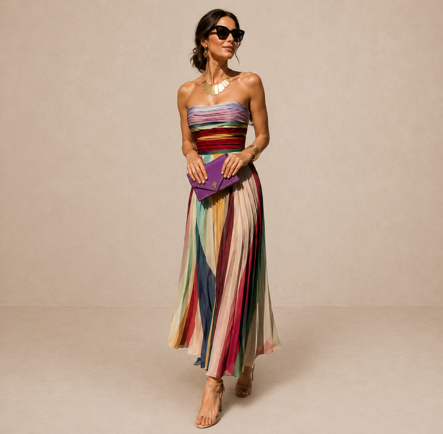 Ruby™ | Strapless Pleated Maxi Dress