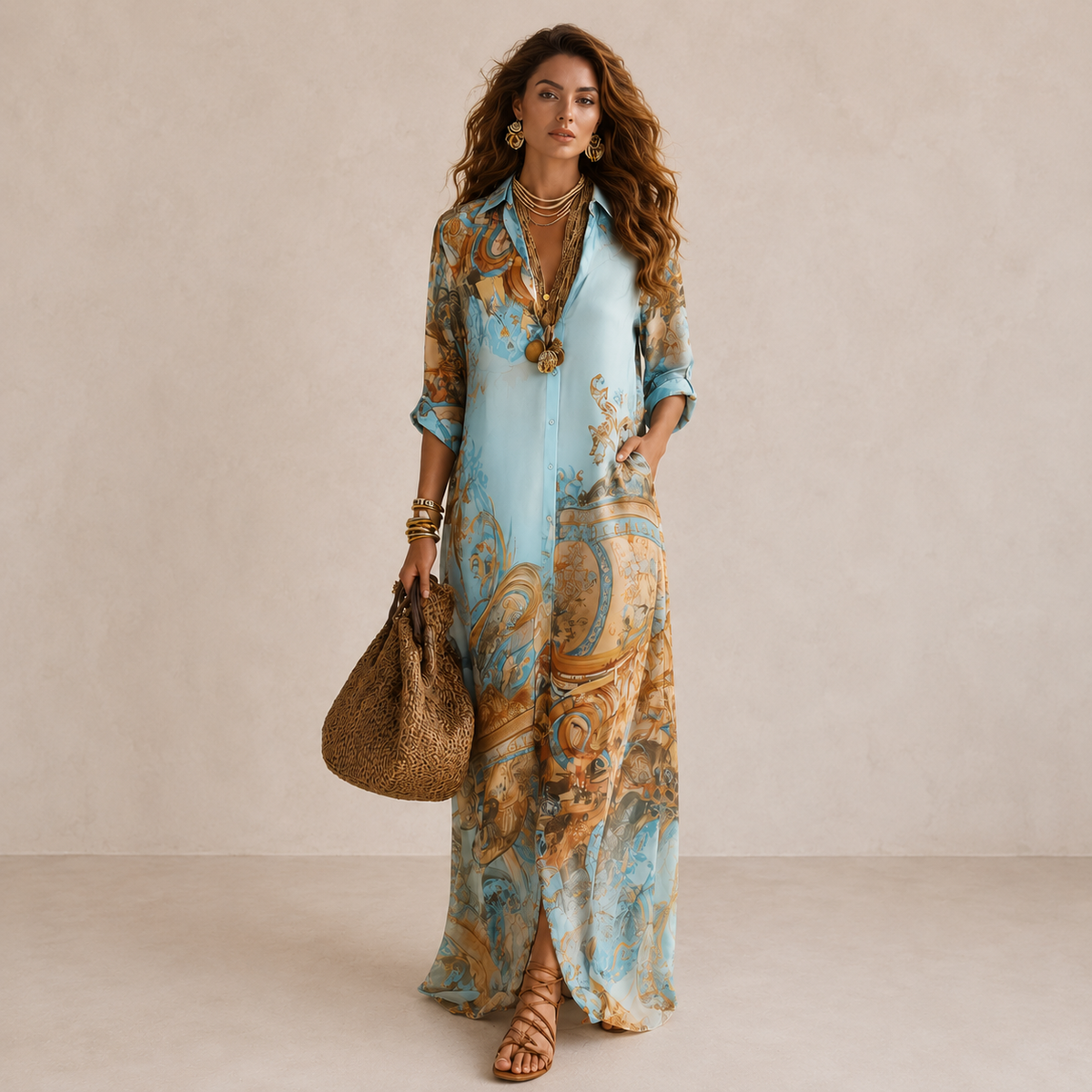 Camille™ | Bohemian Paisley Maxi Dress