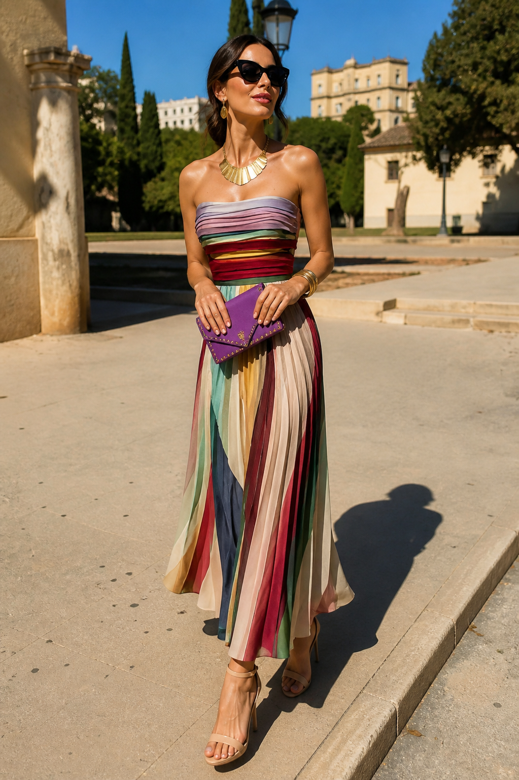 Ruby™ | Strapless Pleated Maxi Dress